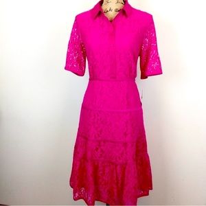 Nanette Lenore Passion Barbie Hot Pink Lace Shirt Dress